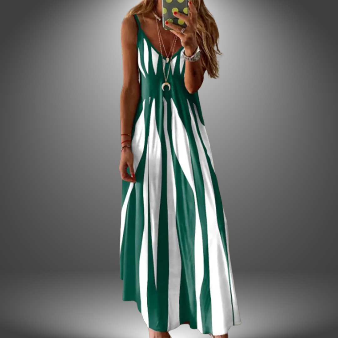 Aaliyah| Striped Sleeveless Maxi Dress