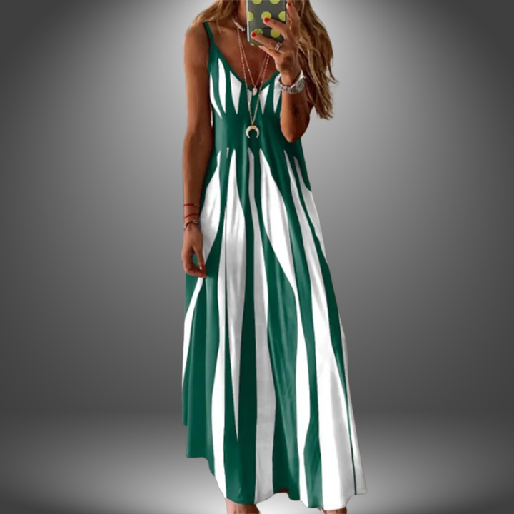 Aaliyah| Striped Sleeveless Maxi Dress