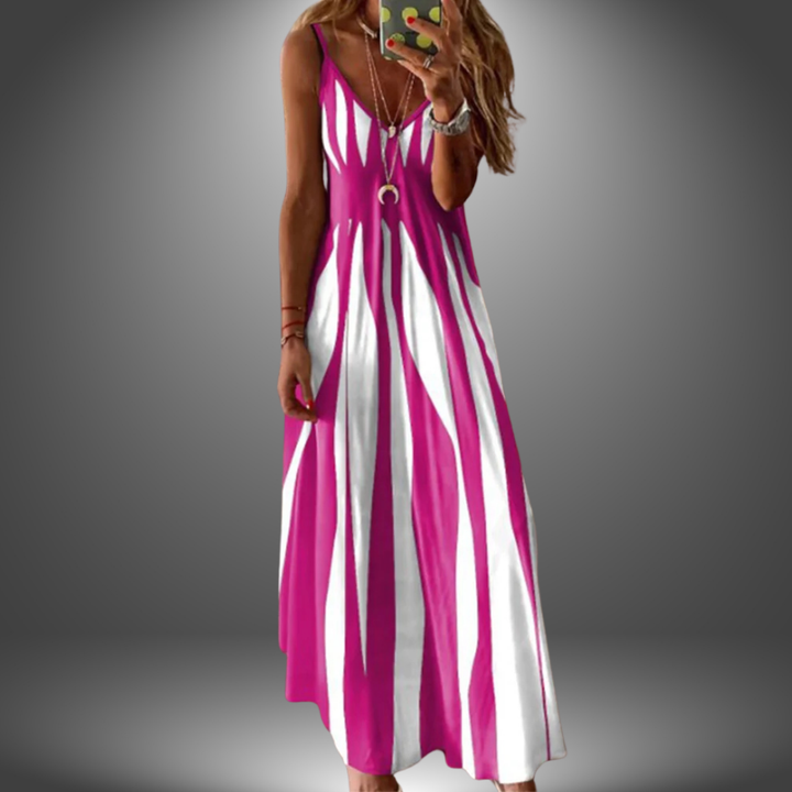 Aaliyah| Striped Sleeveless Maxi Dress