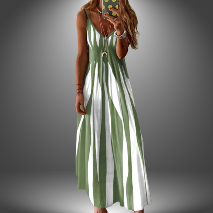 Aaliyah| Striped Sleeveless Maxi Dress