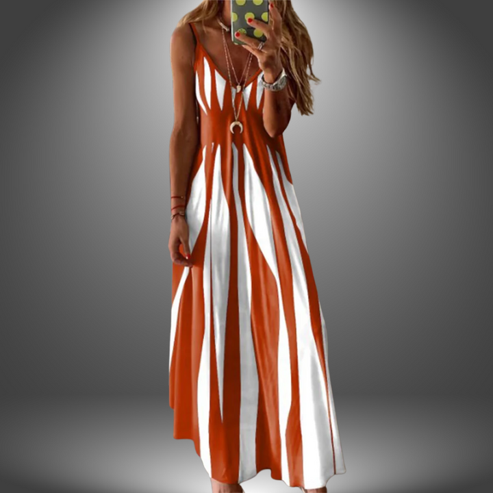 Aaliyah| Striped Sleeveless Maxi Dress
