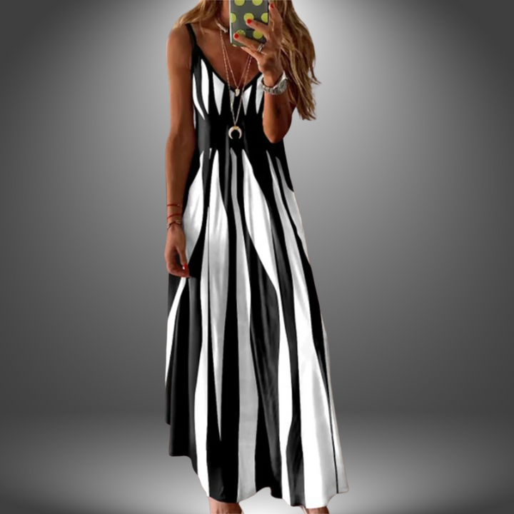 Aaliyah| Striped Sleeveless Maxi Dress