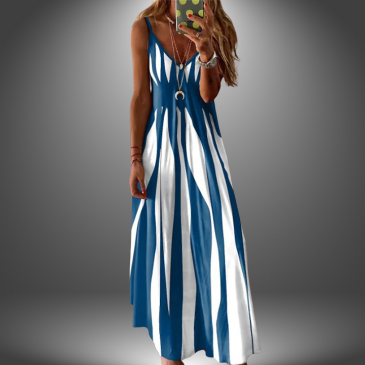 Aaliyah| Striped Sleeveless Maxi Dress