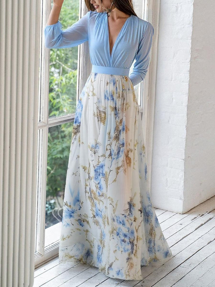 Tessina| Long Floral Print Dress