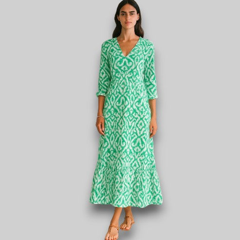 Kenza| V-Neck Summer Dress with Short Sleeves