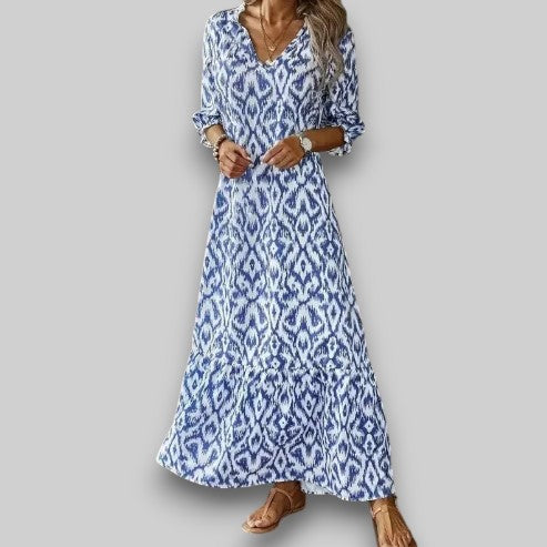 Kenza| V-Neck Summer Dress with Short Sleeves