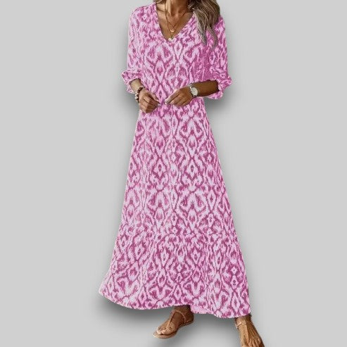 Kenza| V-Neck Summer Dress with Short Sleeves