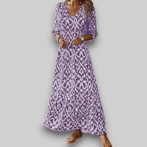 Kenza| V-Neck Summer Dress with Short Sleeves