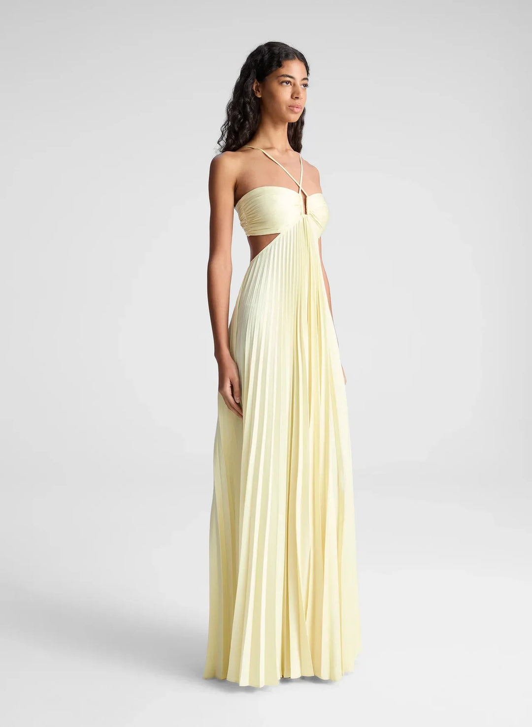 Solana– Pleated Satin Gown