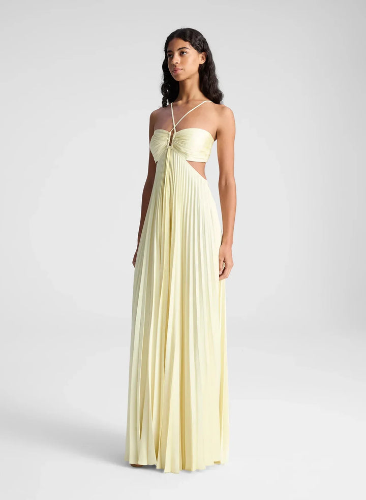 Solana– Pleated Satin Gown