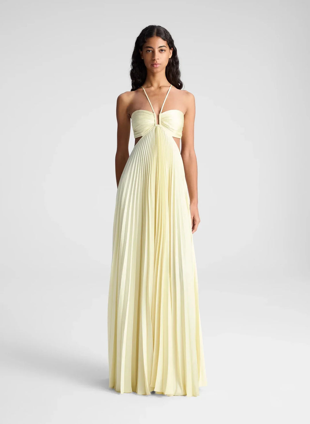 Solana– Pleated Satin Gown