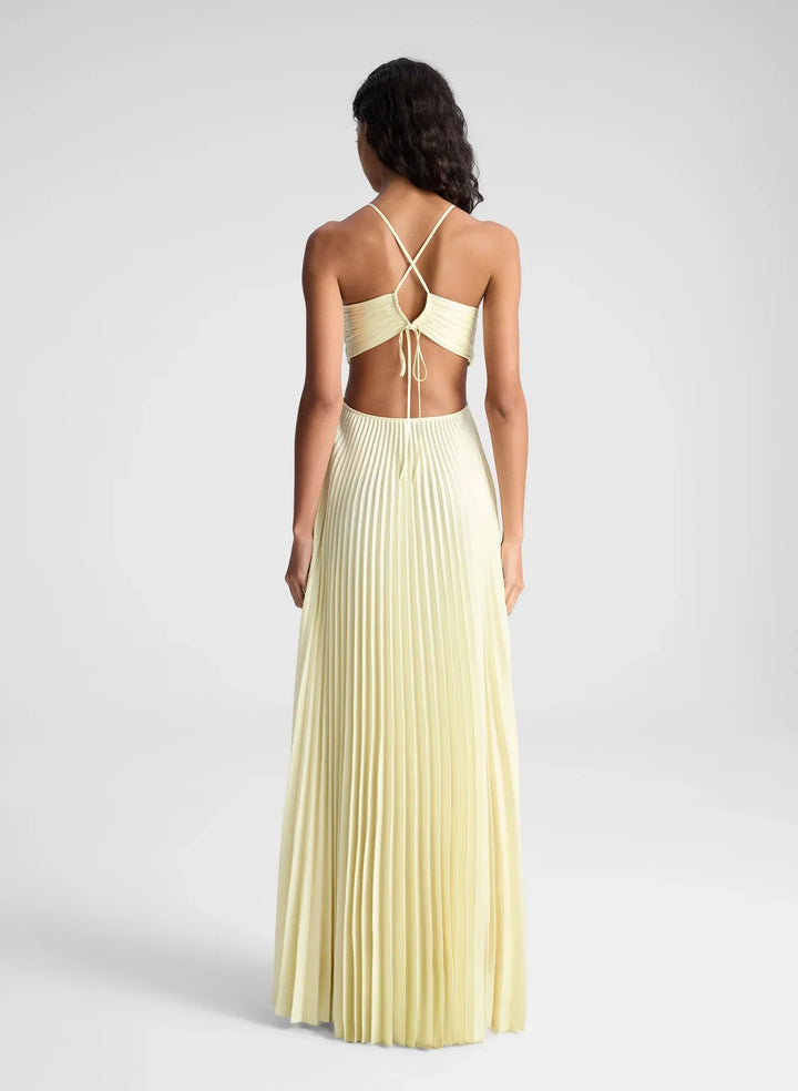 Solana– Pleated Satin Gown
