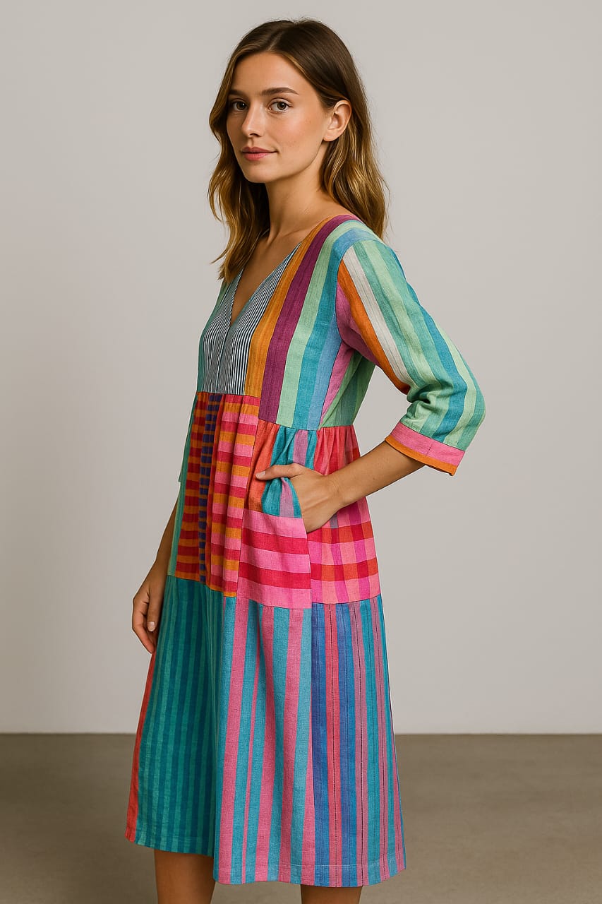 Marena | Prismblock Midi Dress