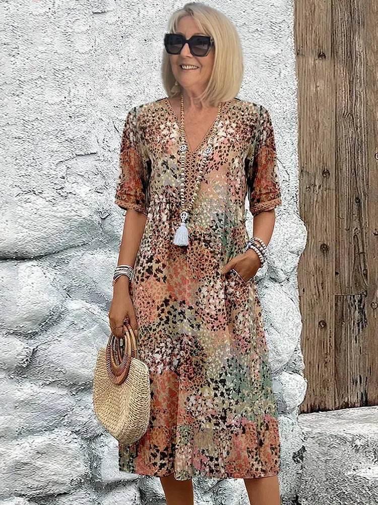 Darya – Bold Midi Dress with Pockets