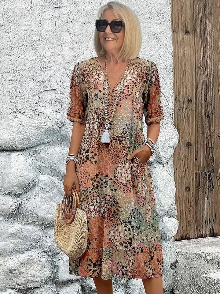 Darya – Bold Midi Dress with Pockets