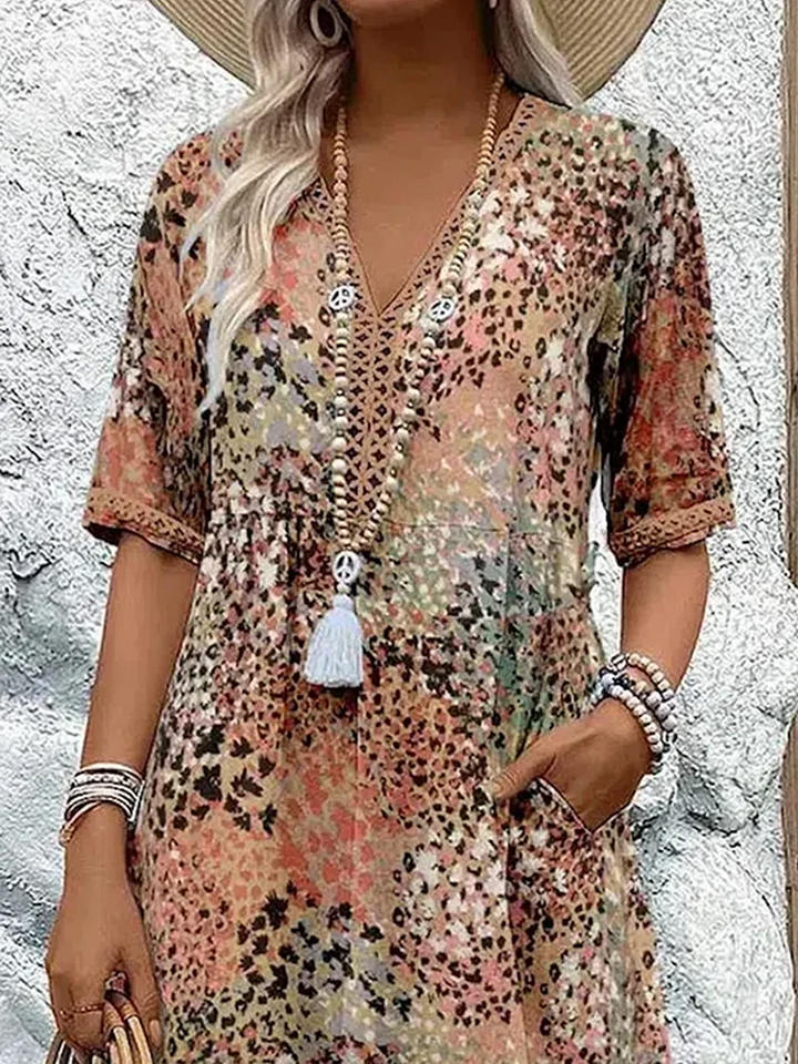 Darya – Bold Midi Dress with Pockets