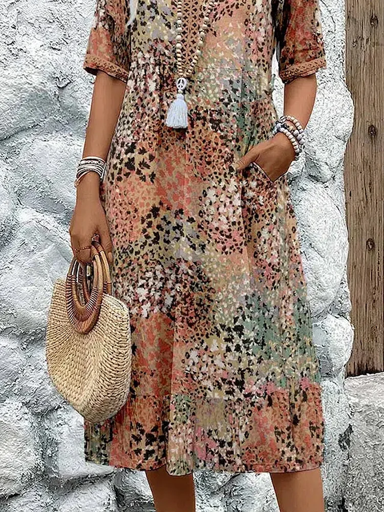 Darya – Bold Midi Dress with Pockets
