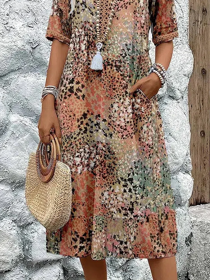 Darya – Bold Midi Dress with Pockets