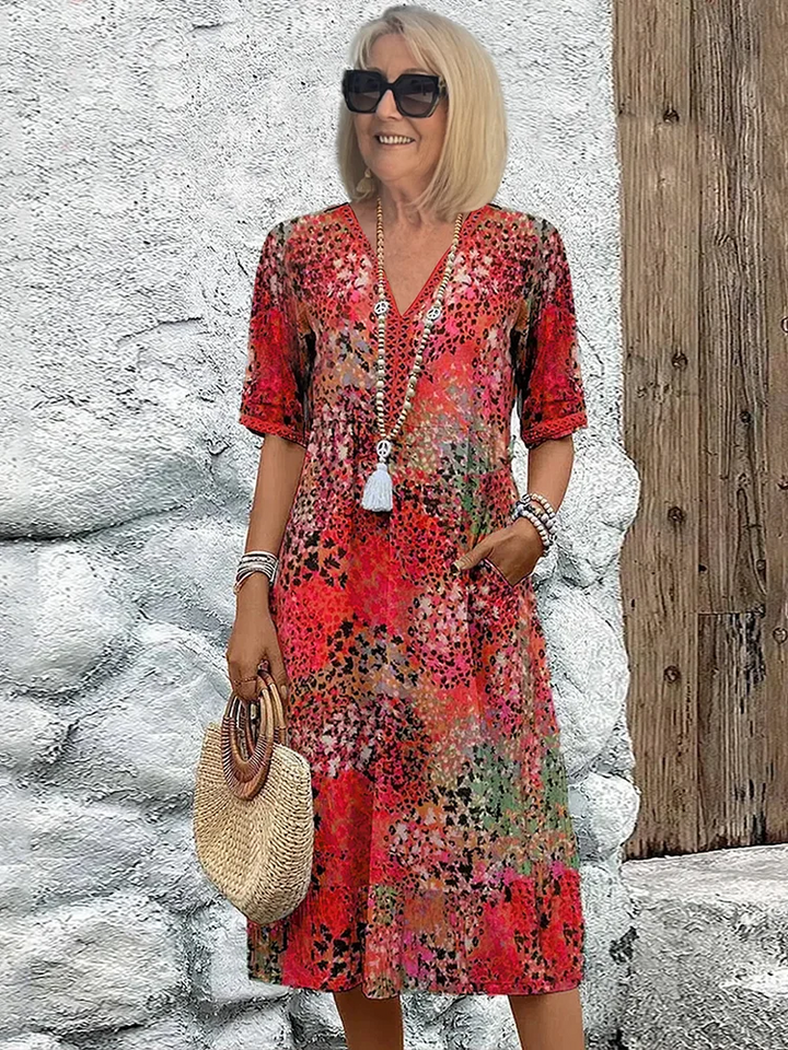 Darya – Bold Midi Dress with Pockets