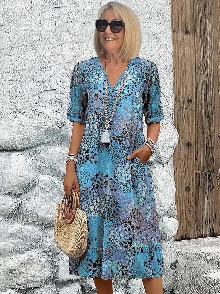 Darya – Bold Midi Dress with Pockets