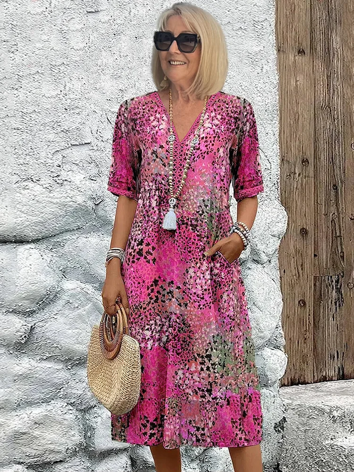 Darya – Bold Midi Dress with Pockets